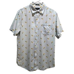 Banana Republic Pineapple Print Shirt - Light Gray and Yellow SIze M
